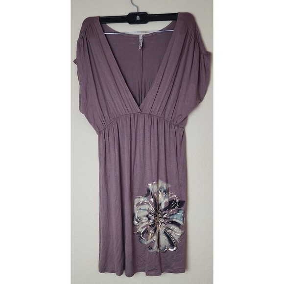 Anthropologie Dresses & Skirts - Brown low v neck floral A LINE DRESS BY ENTRO FOR ANTHROPOLOGIE ~ M